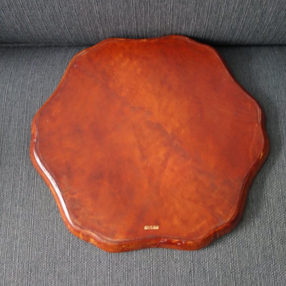 Vintage Genuine Calf Leather Wrapped Decanter and Tray Made in Italy - Picture 10 of 14